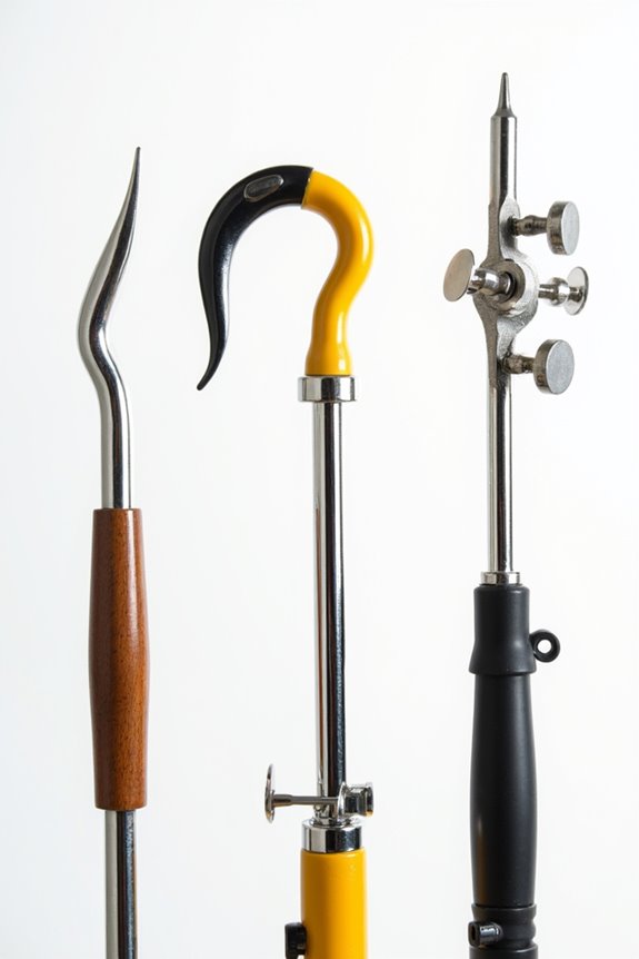 variety of boat hooks